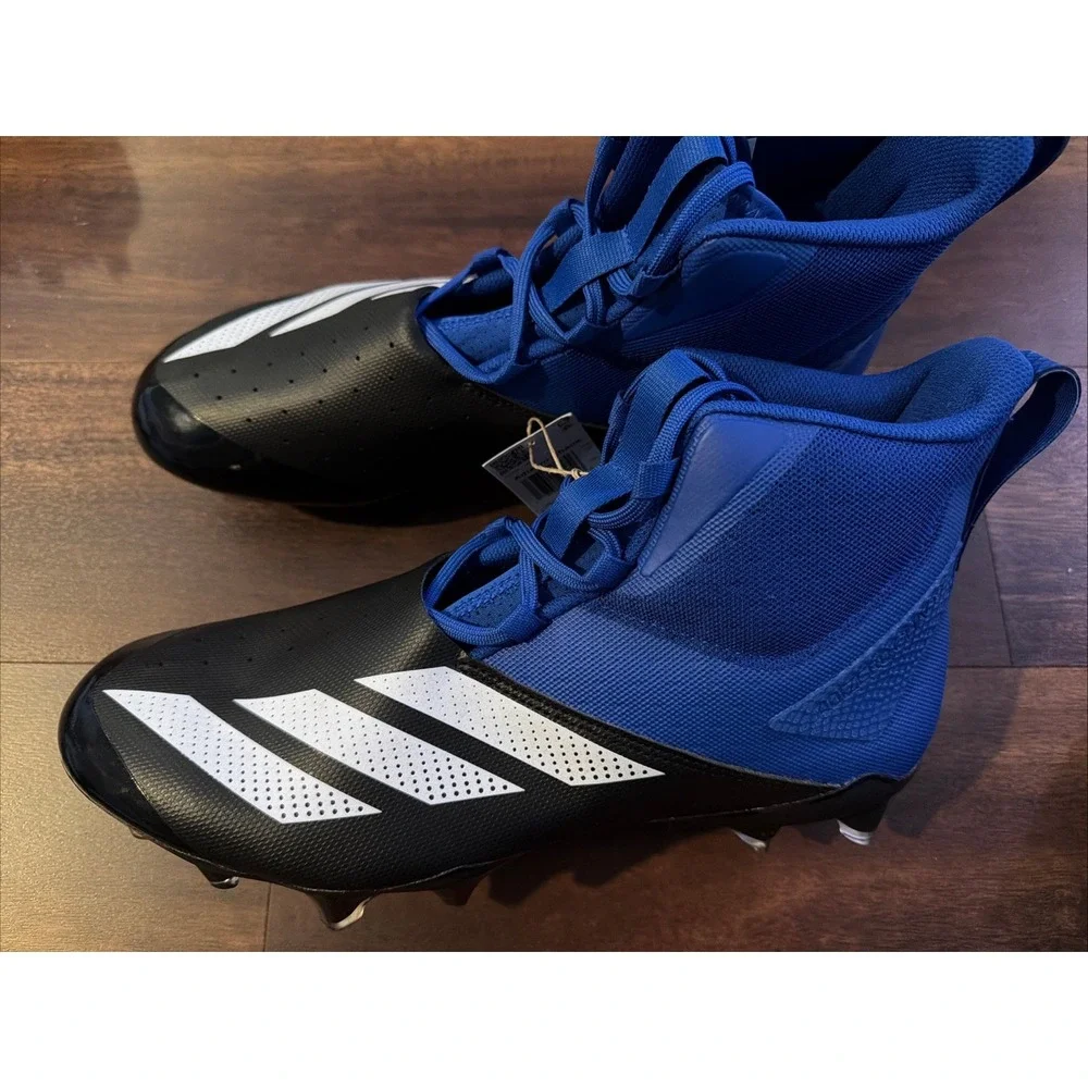 New Nike Adidas Adizero Chaos Football Cleats Size 12 Black Blue
